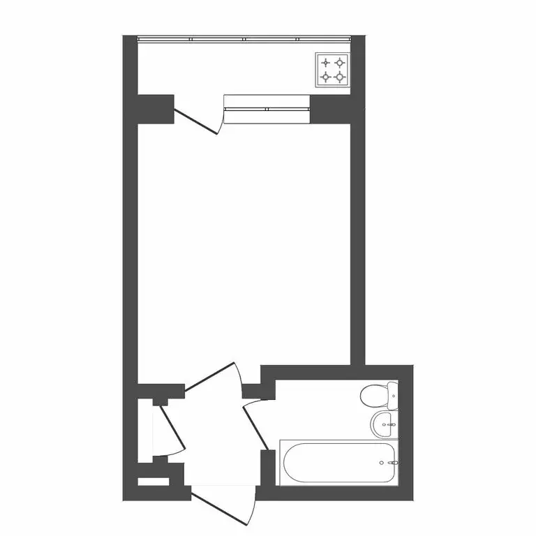 Квартира-студия: Тюмень, Олимпийская улица, 32 (12.6 м) - Фото 1