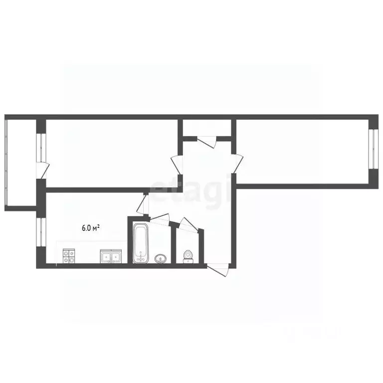 2-к кв. Вологодская область, Вологда Козленская ул., 44 (44.9 м) - Фото 1