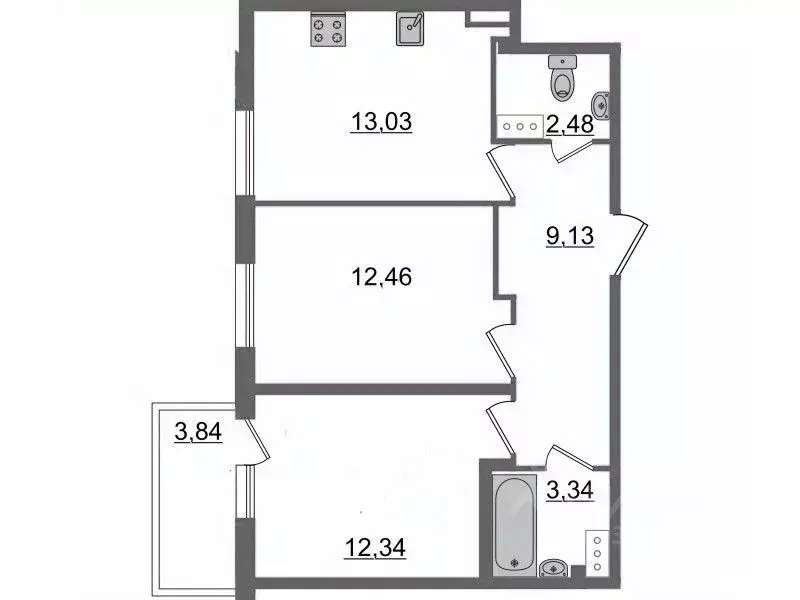 2-к кв. Санкт-Петербург Лодейнопольская ул., 8 (54.0 м) - Фото 1