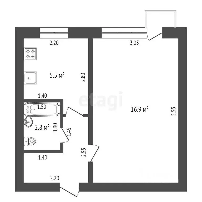 1-к кв. Мордовия, Саранск ул. Титова, 142 (28.5 м) - Фото 1