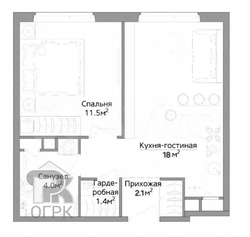 1-к. квартира, 38 м, 12/17 эт. - Фото 0