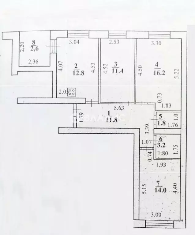 3-к кв. Башкортостан, Стерлитамак ул. Рашита Кудашева, 1 (73.7 м) - Фото 2