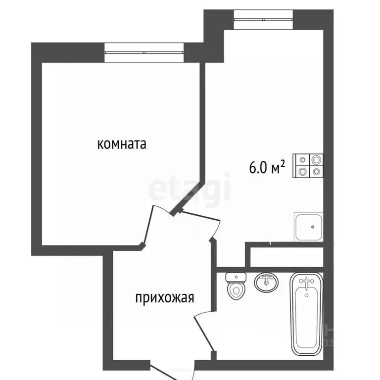 1-к кв. Алтайский край, Барнаул Северо-Западная ул., 218 (31.5 м) - Фото 2