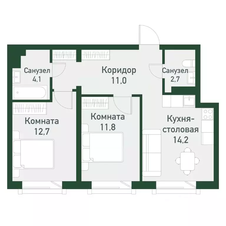 2-к кв. Челябинская область, Челябинский городской округ, пос. ... - Фото 0