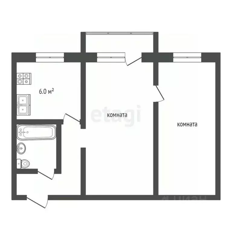 2-к кв. Владимирская область, Муром ул. Губкина, 1А (45.0 м) - Фото 1