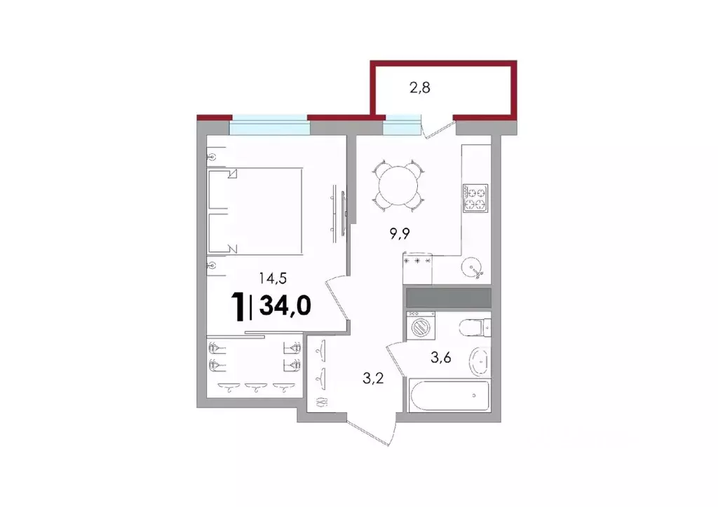1-к кв. Тверская область, Калининский муниципальный округ, д. Батино ... - Фото 1