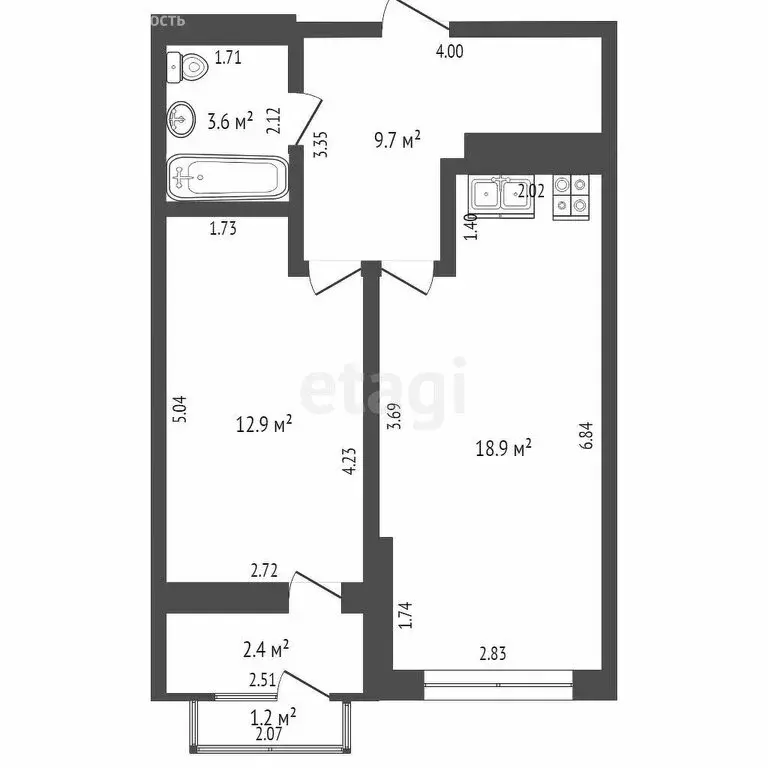 1-комнатная квартира: Тюмень, улица Московский Тракт, 83к6 (45.5 м) - Фото 1
