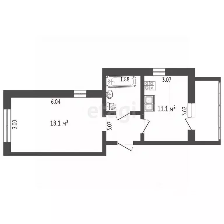 1-к кв. Коми, Сыктывкар ул. Карла Маркса, 177 (35.2 м) - Фото 0