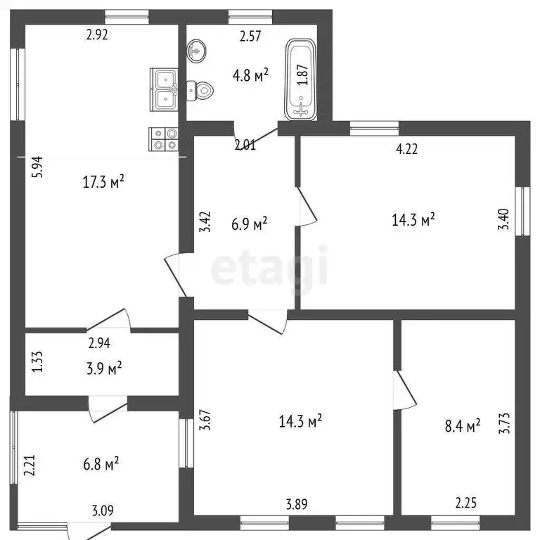 Дом, 79 м - Фото 2