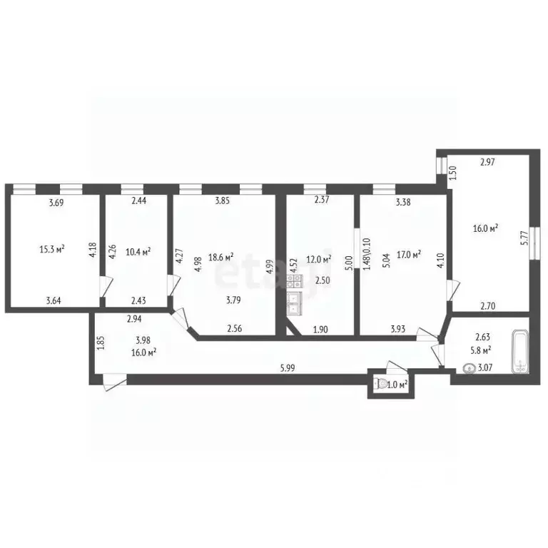 4-к кв. Санкт-Петербург 15-я Васильевского острова линия, 34 (112.0 м) - Фото 2