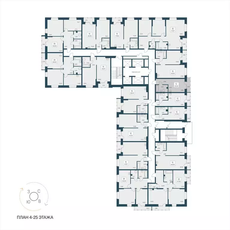 Квартира-студия: Новосибирск, улица Дуси Ковальчук, 385 (23.28 м) - Фото 1