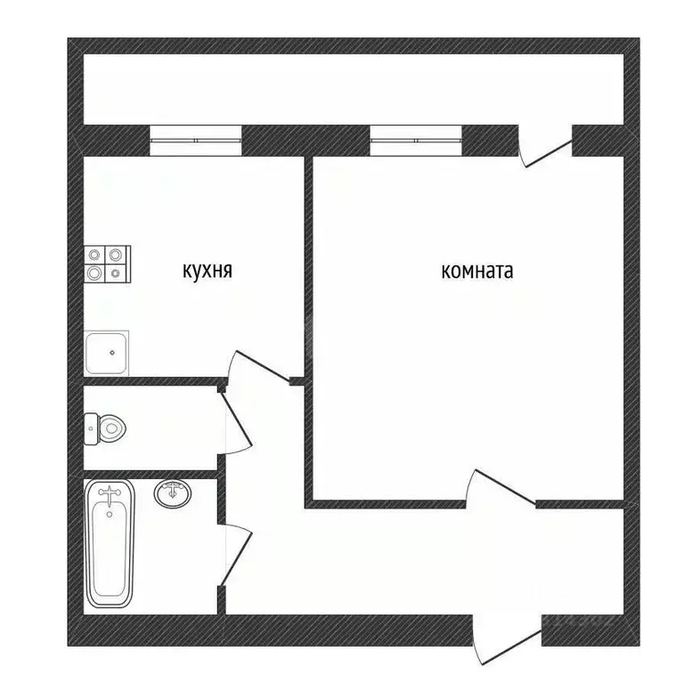 1-к кв. Ленинградская область, Кириши ул. Нефтехимиков, 22 (29.6 м) - Фото 2