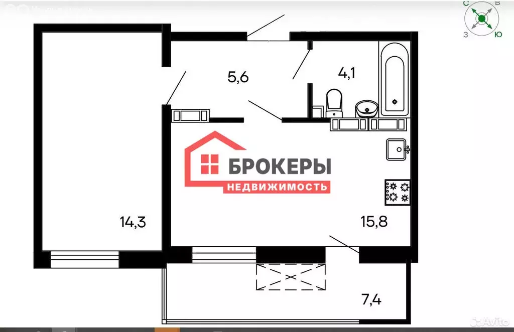 1-комнатная квартира: Севастополь, Молочная улица, 85к1 (47.2 м) - Фото 1