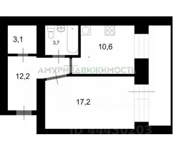 1-к кв. Амурская область, Благовещенск Загородная ул., 17 (47.3 м) - Фото 1