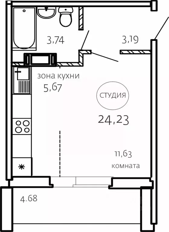 Студия Челябинская область, Челябинск Хорошее Решение жилой комплекс ... - Фото 0