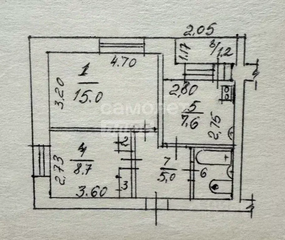 2-к кв. Омская область, Омск Средняя ул., 7 (42.3 м) - Фото 1