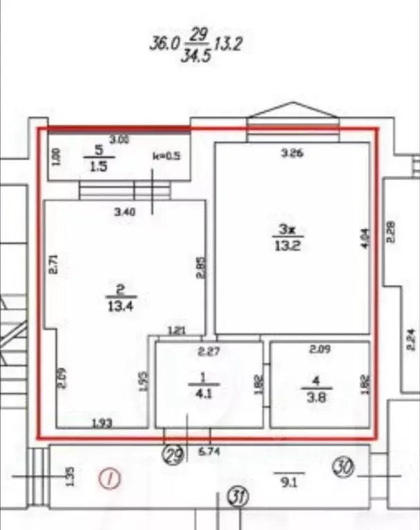 1-к кв. Калининградская область, Светлогорск ул. Рябиновая (34.5 м) - Фото 2