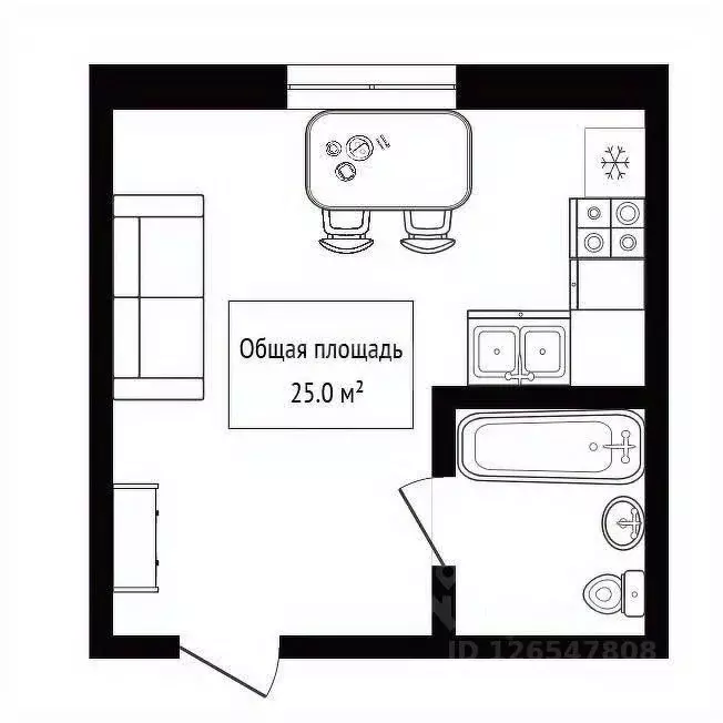 Студия Новосибирская область, Новосибирск Красный просп., 59 (25.0 м) - Фото 2
