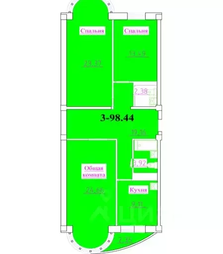 3-к кв. Дагестан, Махачкала ул. Шелковая, 18 (98.0 м) - Фото 0