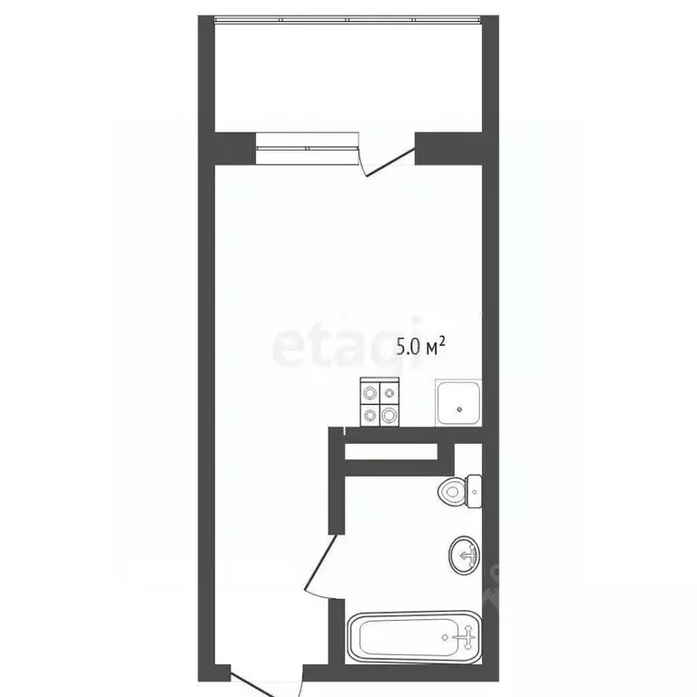 Студия Тюменская область, Тюмень ул. Новоселов, 113 (17.7 м) - Фото 1