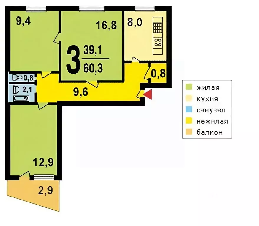 3-к кв. Москва проезд Шокальского, 30к1 (60.7 м) - Фото 1