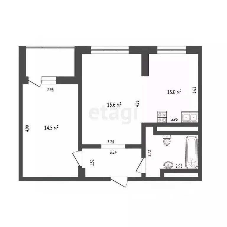 2-к кв. Тюменская область, Тюмень ул. Бакинских Комиссаров, 3к1 (51.5 ... - Фото 0