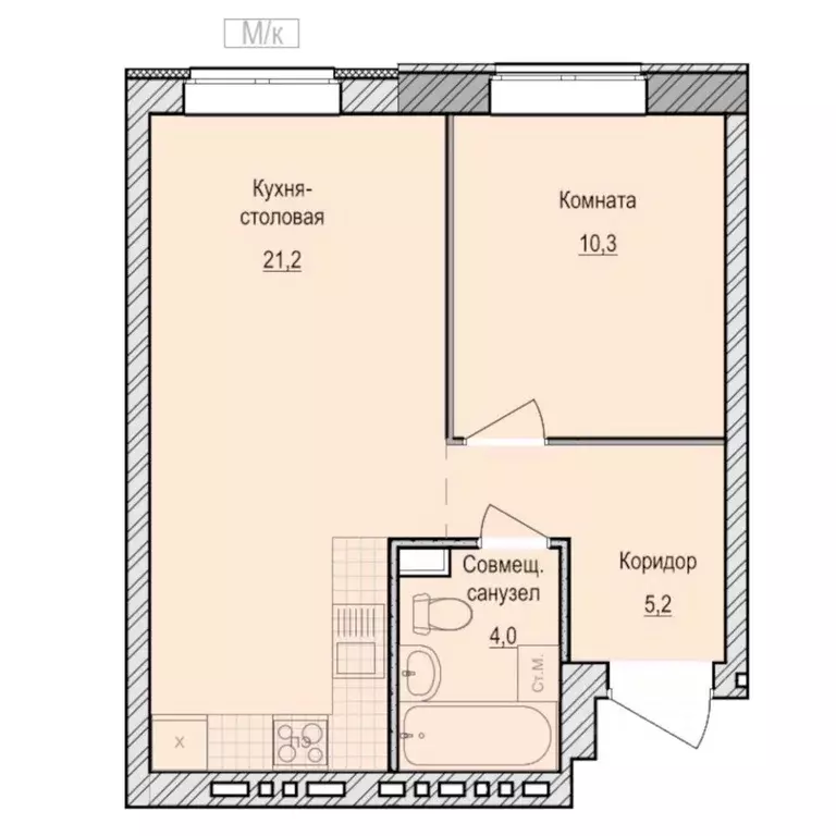 1-к кв. Удмуртия, Завьяловский район, с. Первомайский Санвилл жилой ... - Фото 1