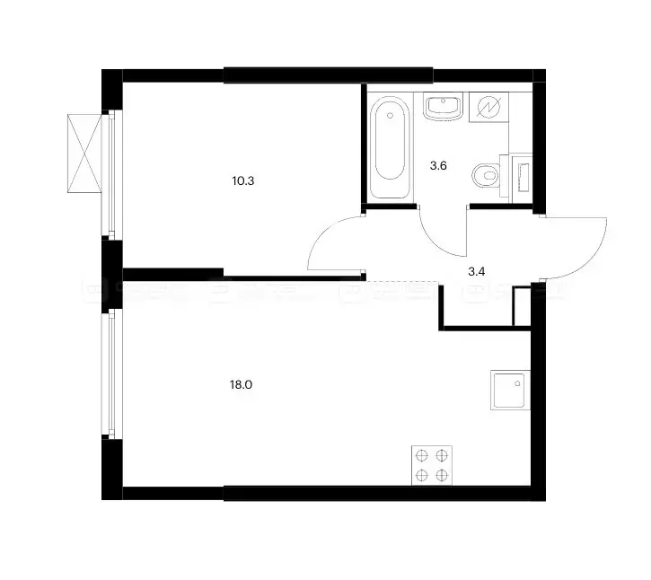 1-комнатная квартира: Казань, улица Зирекле, 6 (35.3 м) - Фото 0