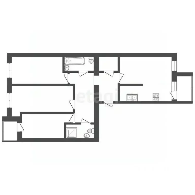 3-к кв. Омская область, Омск ул. Красный Путь, 101к2 (92.2 м) - Фото 1