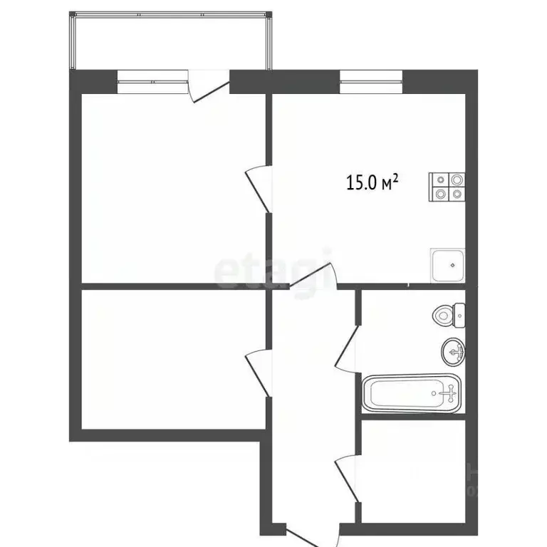 2-к кв. Костромская область, Кострома Комсомольская ул., 83 (50.3 м) - Фото 2