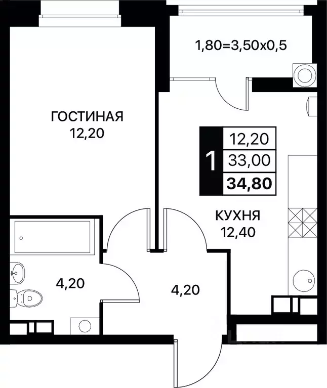 1-к кв. Ростовская область, Ростов-на-Дону ул. Берберовская, 15с3 ... - Фото 0