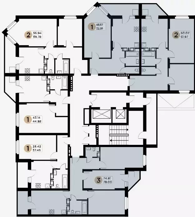 3-к кв. Самарская область, Самара Московское шоссе, 18-й км, 53 (77.0 ... - Фото 2