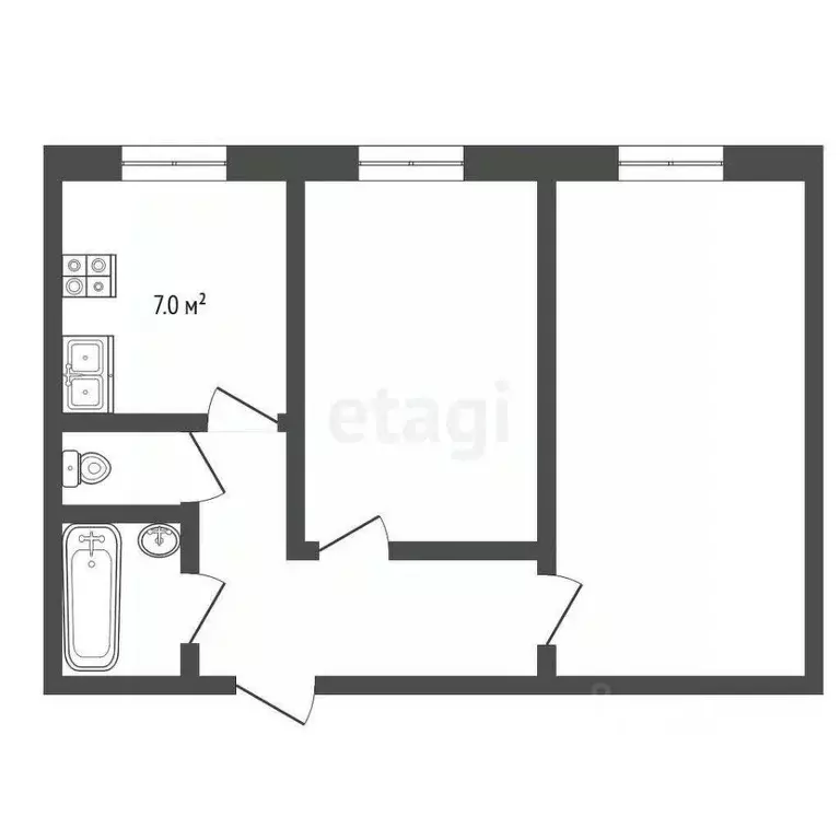 2-к кв. Ямало-Ненецкий АО, Муравленко ул. 70 лет Октября, 18 (48.1 м) - Фото 2