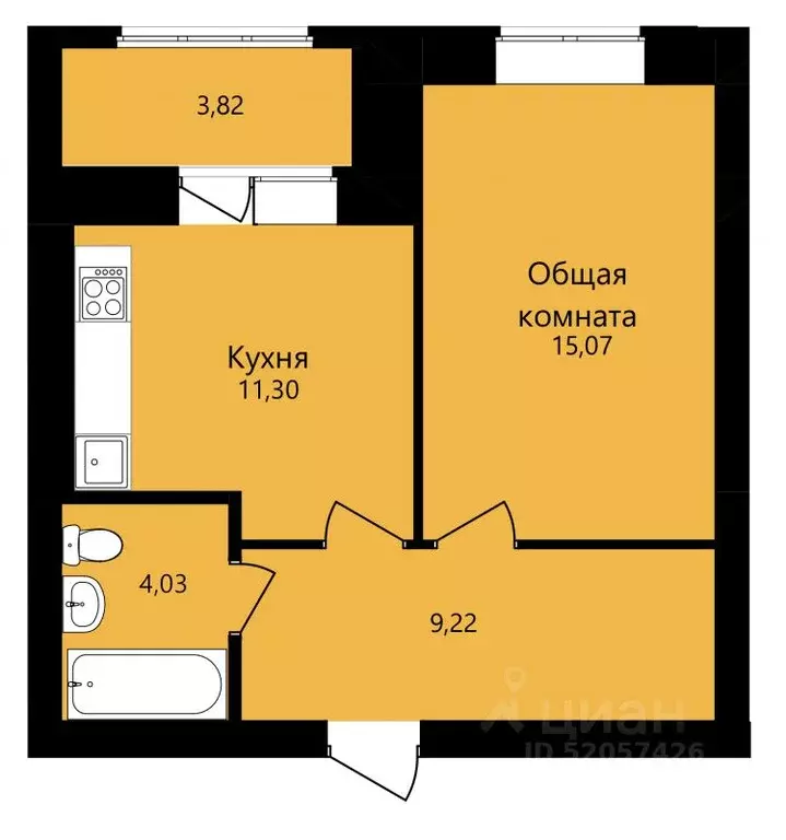 1-к кв. Мордовия, Саранск ул. Мичурина, 22 (41.53 м) - Фото 0