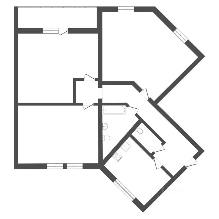 3-к кв. Тюменская область, Тюмень ул. Ватутина, 79к1 (78.0 м) - Фото 1