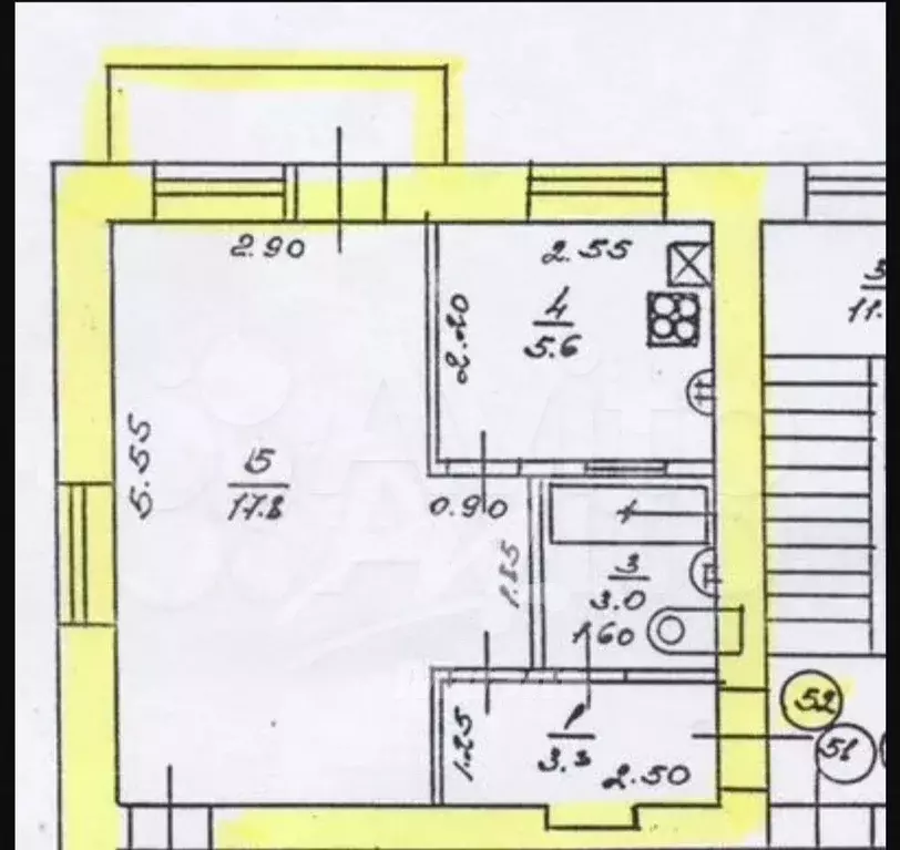 1-к. квартира, 30,7 м, 5/5 эт. - Фото 0