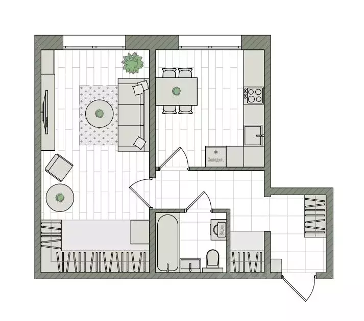 1-к кв. Кировская область, Киров бул. Прибрежный, 6 (43.4 м) - Фото 1