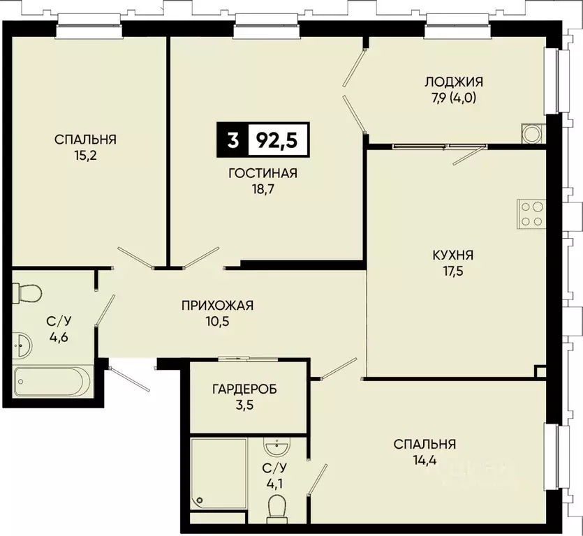 3-к кв. Ставропольский край, Кисловодск городской округ, пос. ... - Фото 1