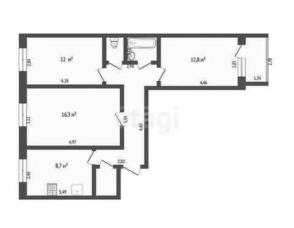 3-комнатная квартира: Стерлитамак, Коммунистическая улица, 75А (68 м) - Фото 1