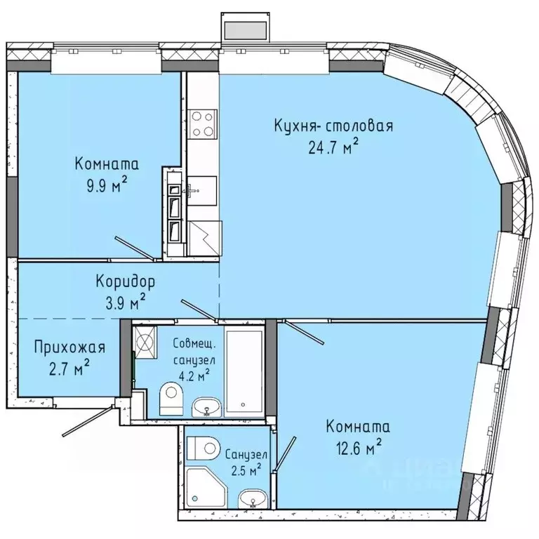 2-к кв. Удмуртия, Ижевск ул. Ленина, 91/1 (60.7 м) - Фото 0