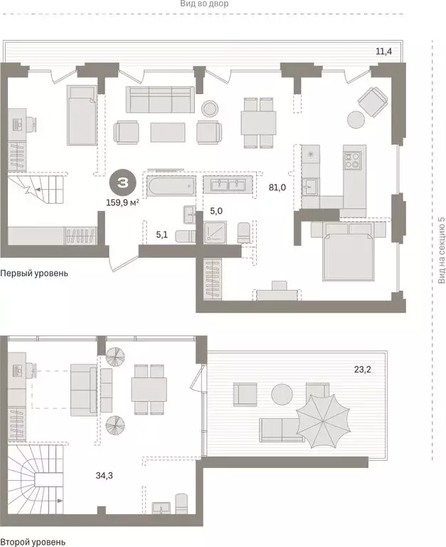 3-комнатная квартира: Тюмень, Причальная улица, 7 (159.92 м) - Фото 2