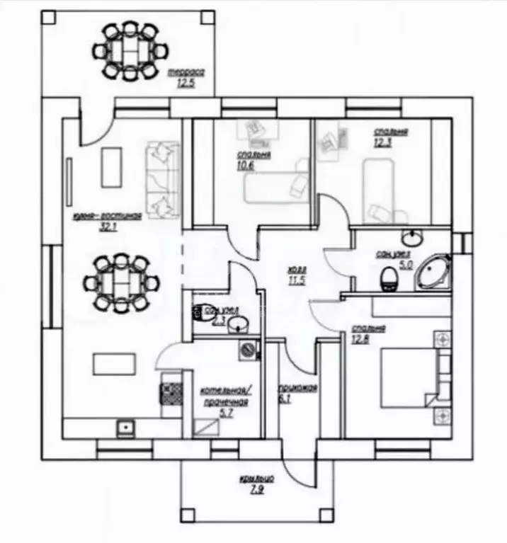Дом в Татарстан, Лаишевский район, Кирбинское с/пос, д. Травкино ул. ... - Фото 2