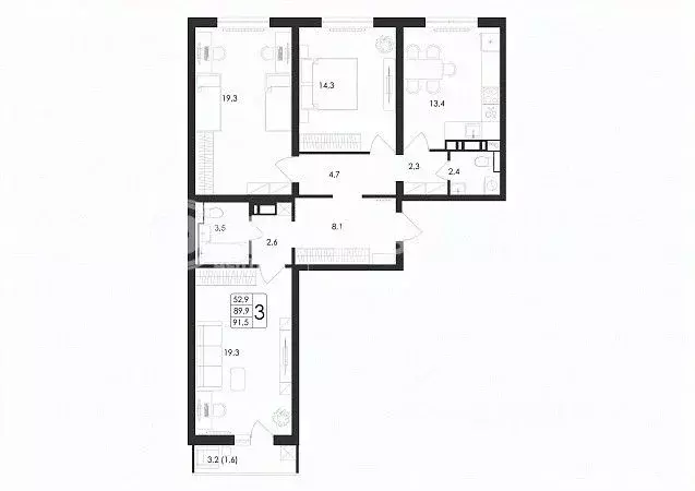 3-к кв. Воронежская область, Воронеж ул. Загоровского, 5/3 (91.5 м) - Фото 0