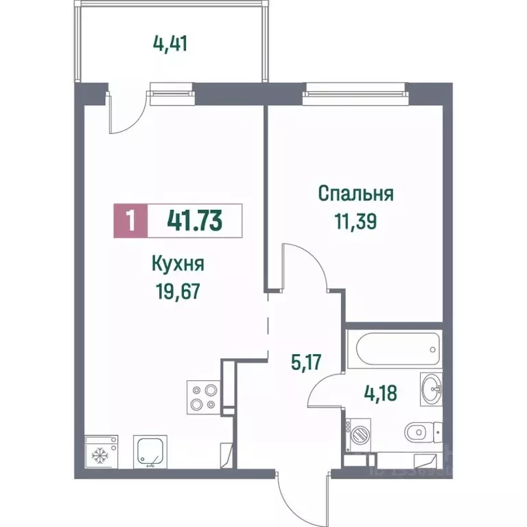 1-к кв. Ленинградская область, Мурино Всеволожский район, Фотограф ... - Фото 0