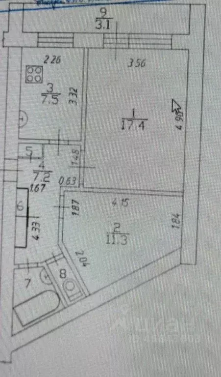 2-к кв. Татарстан, Нижнекамск просп. Химиков, 6 (48.6 м) - Фото 2