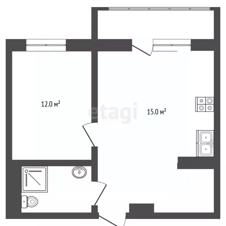 1-к кв. Ханты-Мансийский АО, Ханты-Мансийск Самаровская ул., 6к1 (35.6 ... - Фото 1