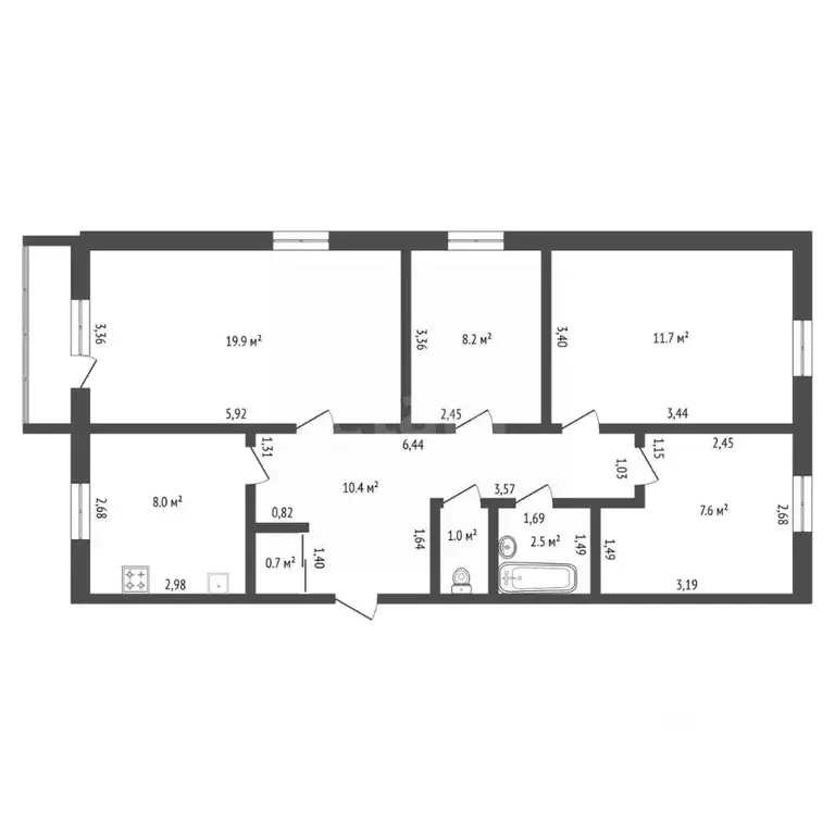4-к кв. Амурская область, Райчихинск Музыкальная ул., 36 (70.0 м) - Фото 2