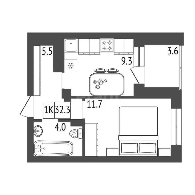 Продаётся 1-к квартира, 32.7 м - Фото 0
