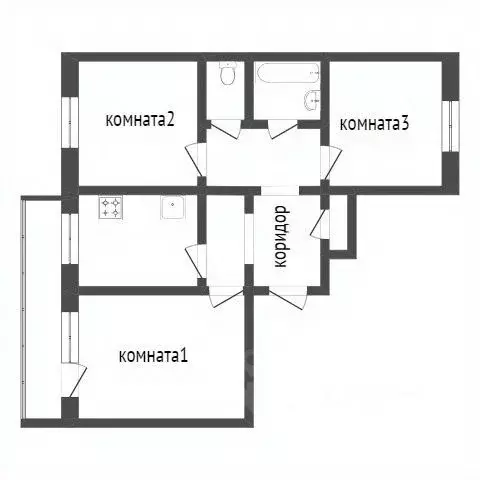 3-к кв. Бурятия, Улан-Удэ Аэропорт мкр, 27 (68.9 м) - Фото 2