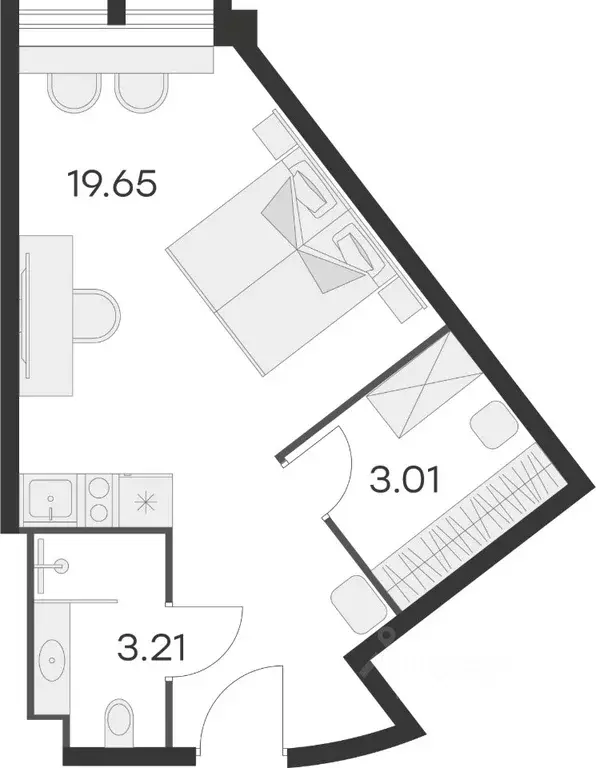 Студия Санкт-Петербург просп. Энергетиков, 2к1 (32.4 м) - Фото 2